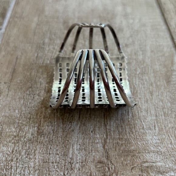 Sterling Silver Turquoise Zuni 10 Row Snake Eye Cuff Bracelet - Picture 9 of 12